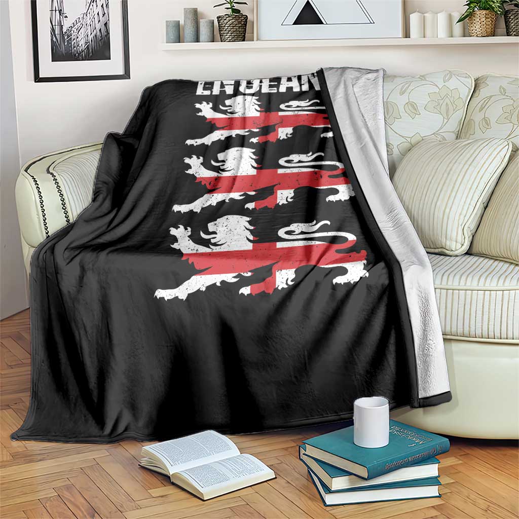 Vintage Three Lions England Pride Throw Blanket Patriotic Soccer British Football Fans