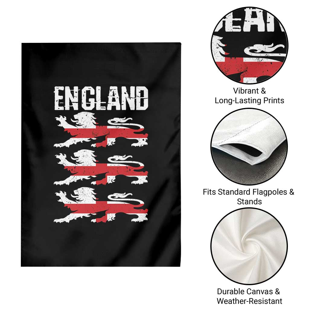 Vintage Three Lions England Pride Garden Flag Patriotic Soccer British Football Fans