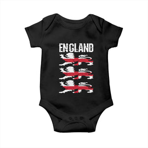 Vintage Three Lions England Pride Baby Onesie Patriotic Soccer British Football Fans
