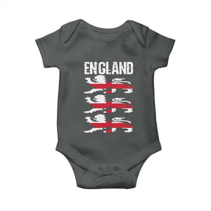 Vintage Three Lions England Pride Baby Onesie Patriotic Soccer British Football Fans