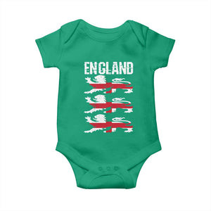 Vintage Three Lions England Pride Baby Onesie Patriotic Soccer British Football Fans