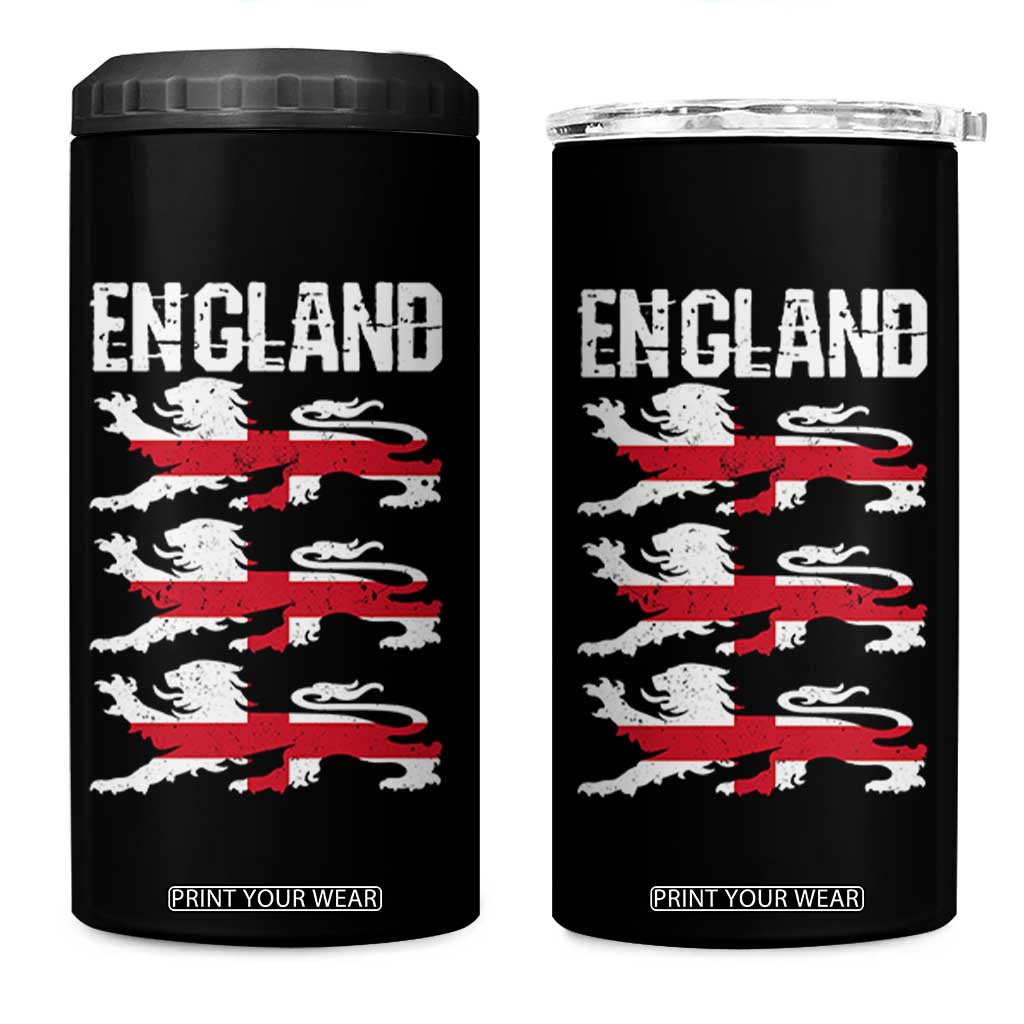 Vintage Three Lions England Pride 4 in 1 Can Cooler Tumbler Patriotic Soccer British Football Fans