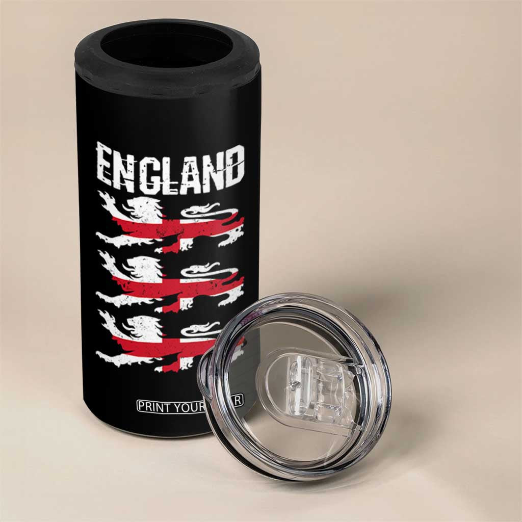 Vintage Three Lions England Pride 4 in 1 Can Cooler Tumbler Patriotic Soccer British Football Fans