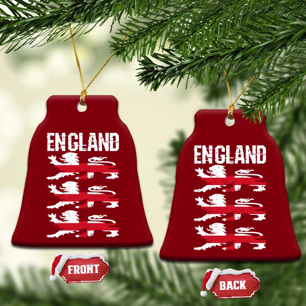 Vintage Three Lions England Pride Ceramic Ornament Patriotic Soccer British Football Fans