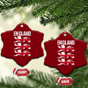 Vintage Three Lions England Pride Ceramic Ornament Patriotic Soccer British Football Fans