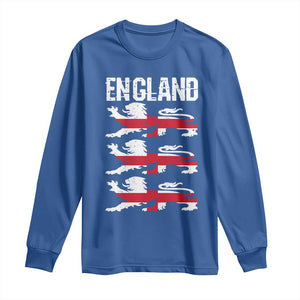 Vintage Three Lions England Pride Long Sleeve Shirt Patriotic Soccer British Football Fans