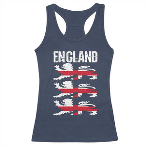 Vintage Three Lions England Pride Racerback Tank Top Patriotic Soccer British Football Fans
