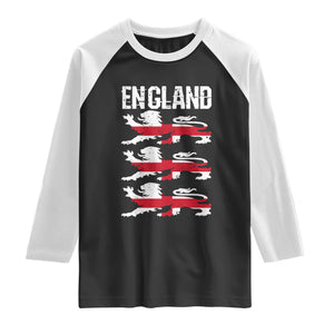 Vintage Three Lions England Pride Raglan Shirt Patriotic Soccer British Football Fans