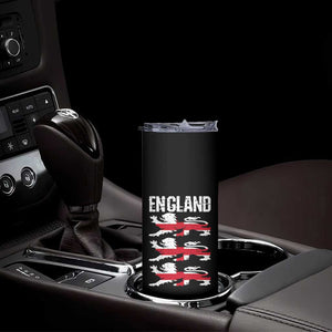 Vintage Three Lions England Pride Skinny Tumbler Patriotic Soccer British Football Fans