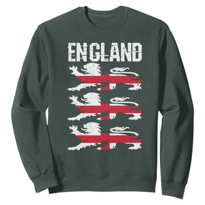 Vintage Three Lions England Pride Sweatshirt Patriotic Soccer British Football Fans