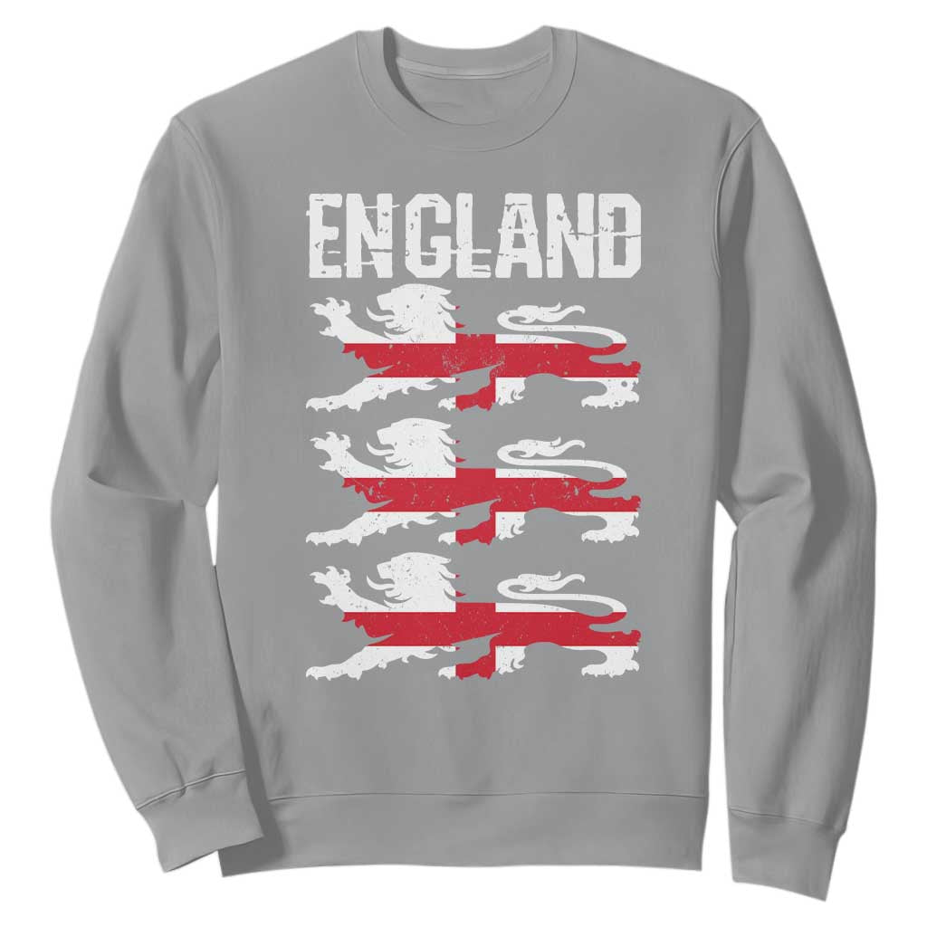 Vintage Three Lions England Pride Sweatshirt Patriotic Soccer British Football Fans