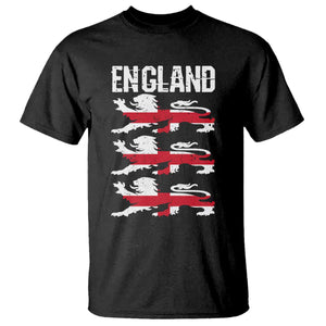 Vintage Three Lions England Pride T Shirt Patriotic Soccer British Football Fans