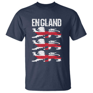 Vintage Three Lions England Pride T Shirt Patriotic Soccer British Football Fans