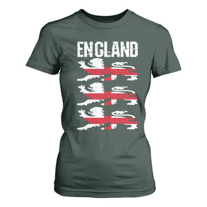 Vintage Three Lions England Pride T Shirt For Women Patriotic Soccer British Football Fans
