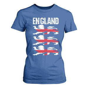 Vintage Three Lions England Pride T Shirt For Women Patriotic Soccer British Football Fans