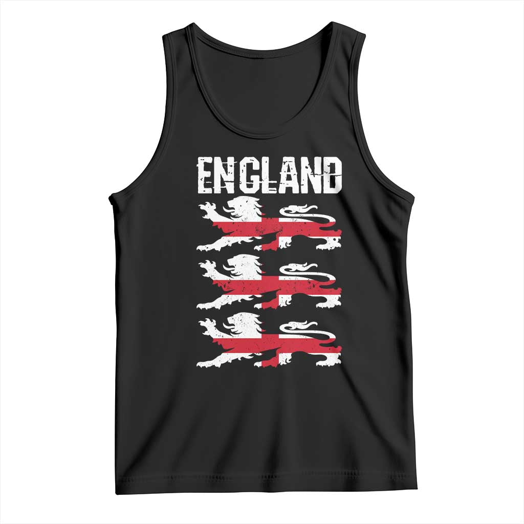 Vintage Three Lions England Pride Tank Top Patriotic Soccer British Football Fans
