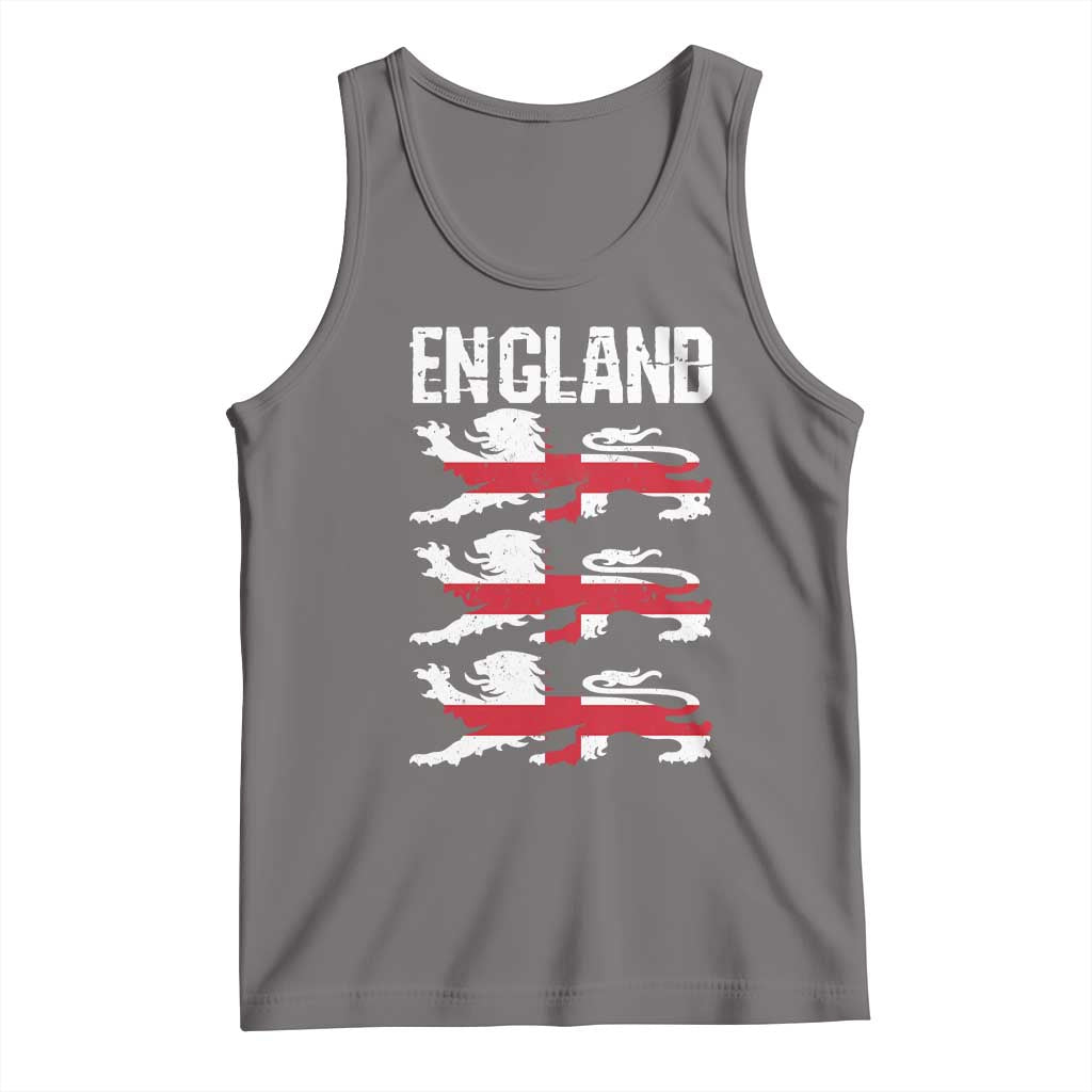 Vintage Three Lions England Pride Tank Top Patriotic Soccer British Football Fans