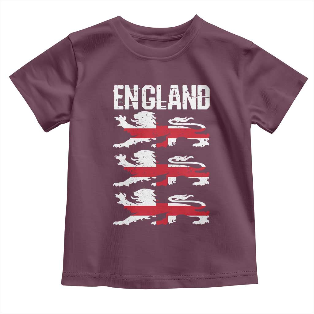 Vintage Three Lions England Pride Toddler T Shirt Patriotic Soccer British Football Fans