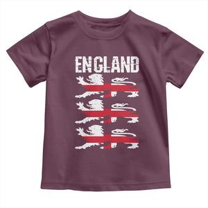 Vintage Three Lions England Pride Toddler T Shirt Patriotic Soccer British Football Fans
