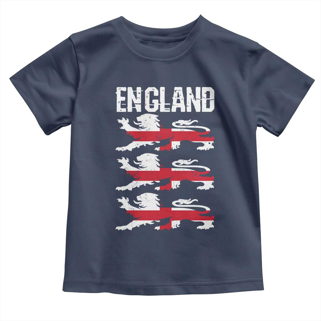 Vintage Three Lions England Pride Toddler T Shirt Patriotic Soccer British Football Fans