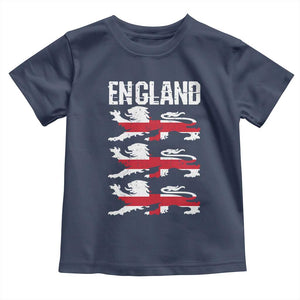 Vintage Three Lions England Pride Toddler T Shirt Patriotic Soccer British Football Fans