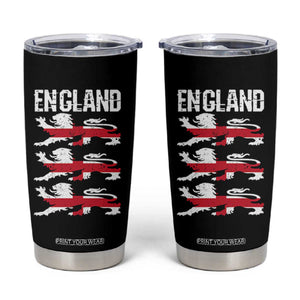 Vintage Three Lions England Pride Tumbler Cup Patriotic Soccer British Football Fans