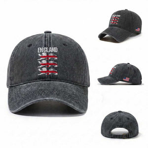 Vintage Three Lions England Pride Washed Cotton Baseball Cap Patriotic Soccer British Football Fans