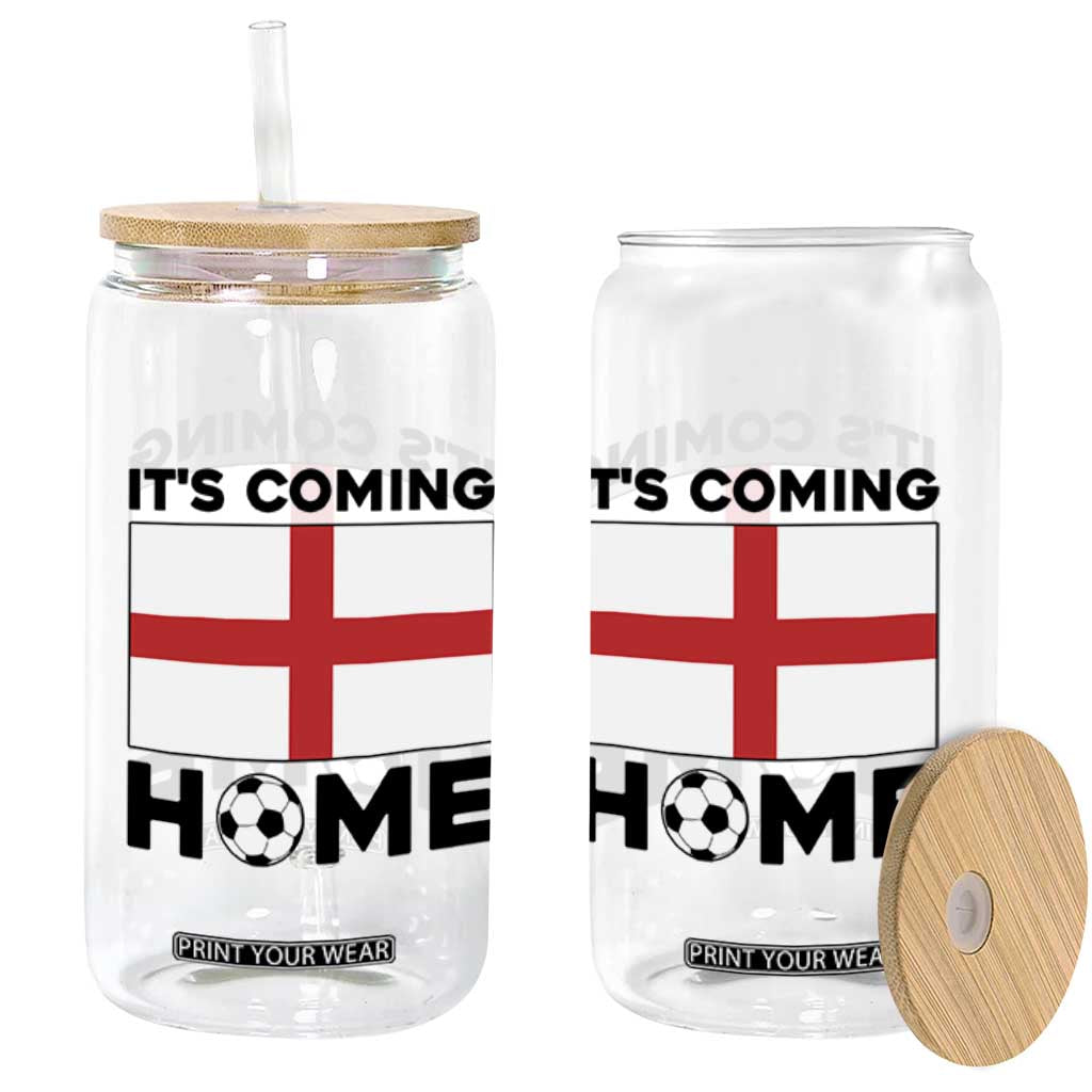 It is Coming Home England Football Flag Glass Can Patriotic Soccer Fans St Georges Cross Heritage Pride