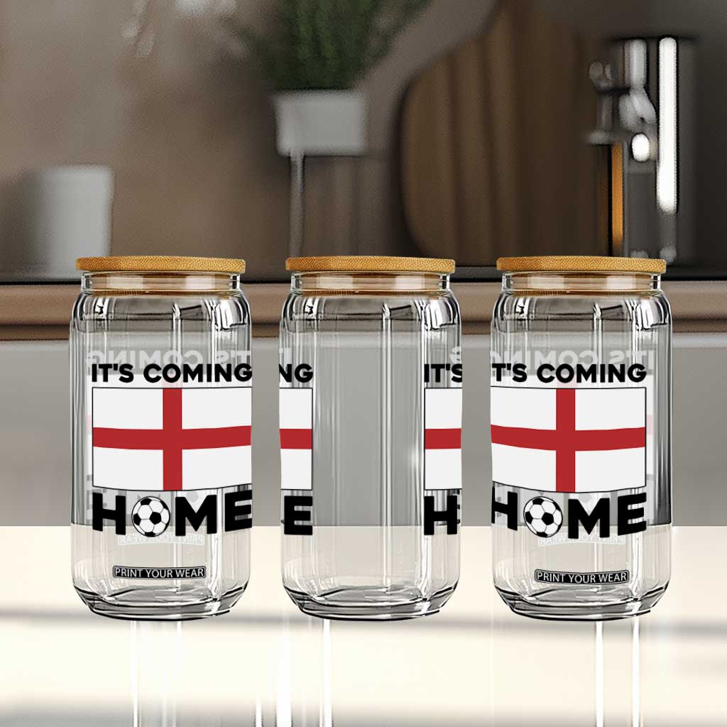 It is Coming Home England Football Flag Glass Can Patriotic Soccer Fans St Georges Cross Heritage Pride