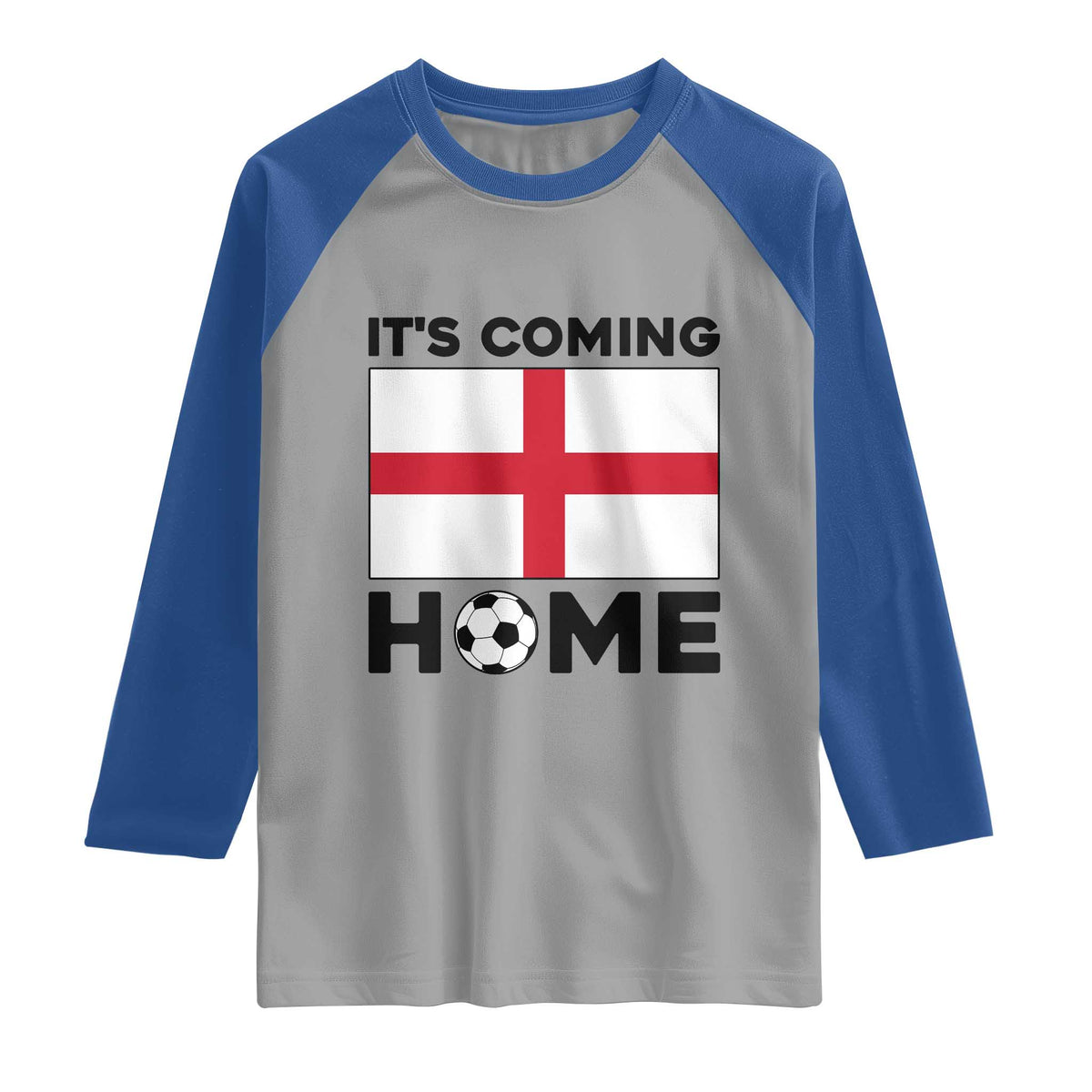 It is Coming Home England Football Flag Raglan Shirt Patriotic Soccer Fans St Georges Cross Heritage Pride