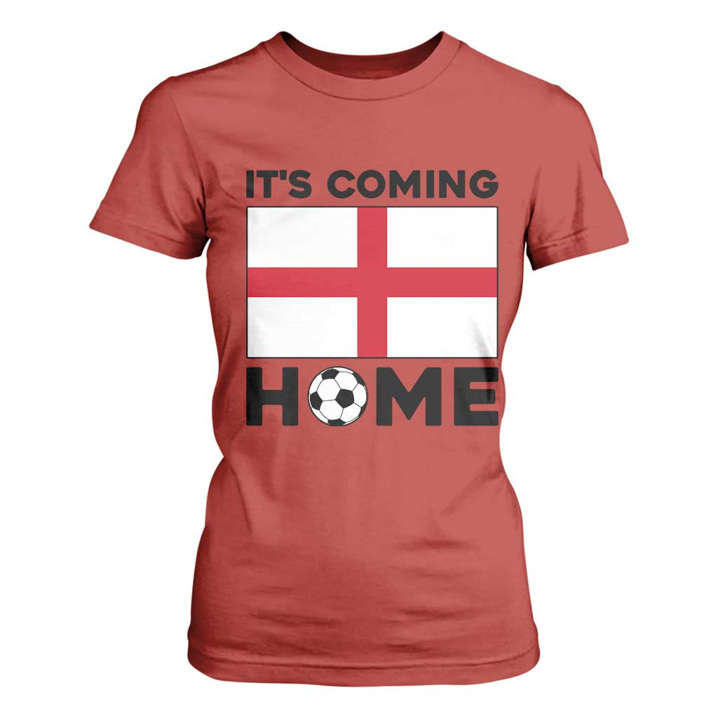 It is Coming Home England Football Flag T Shirt For Women Patriotic Soccer Fans St Georges Cross Heritage Pride