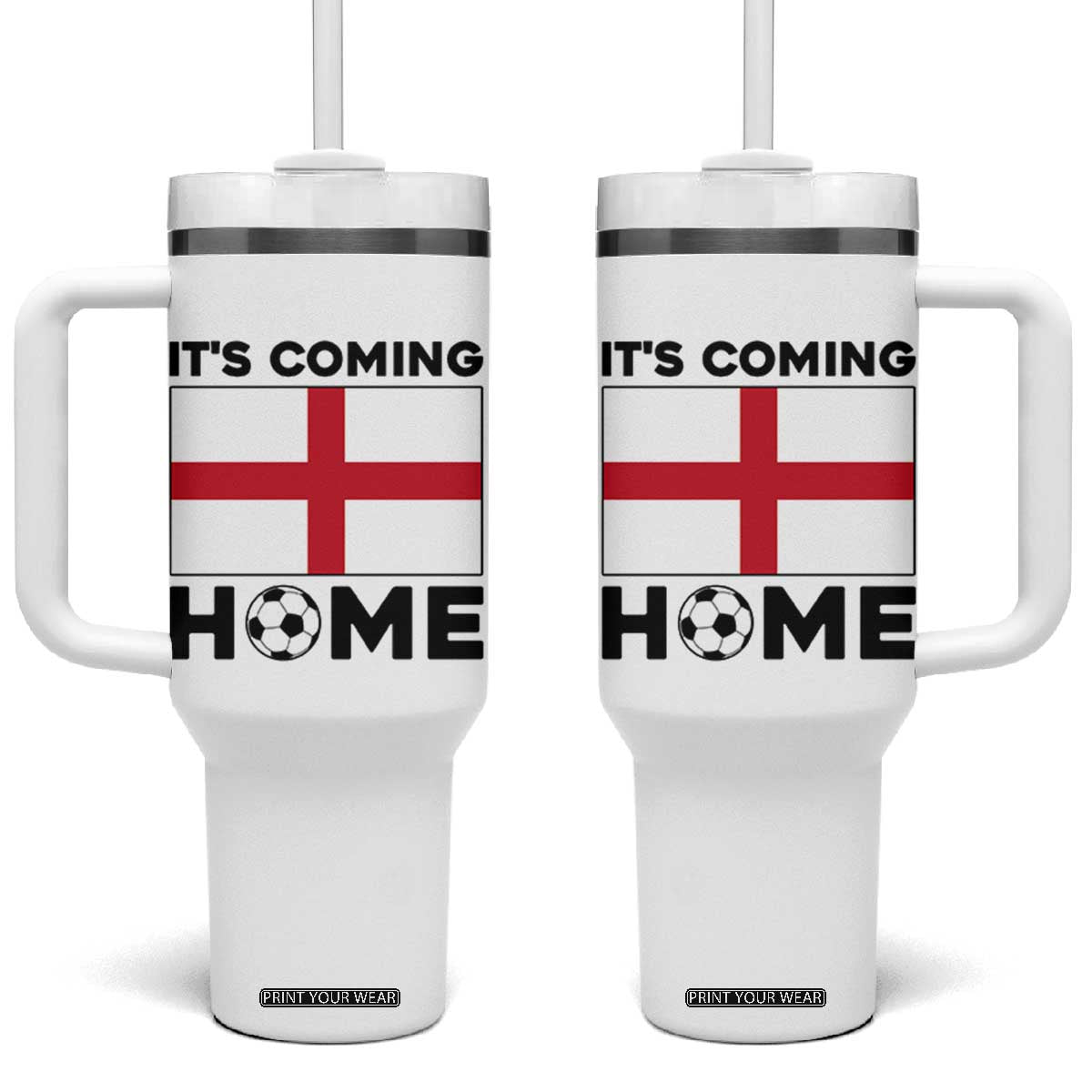 It is Coming Home England Football Flag Tumbler With Handle Patriotic Soccer Fans St Georges Cross Heritage Pride