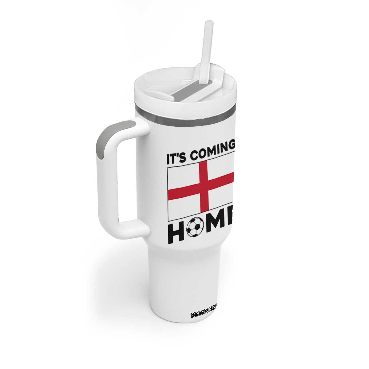 It is Coming Home England Football Flag Tumbler With Handle Patriotic Soccer Fans St Georges Cross Heritage Pride