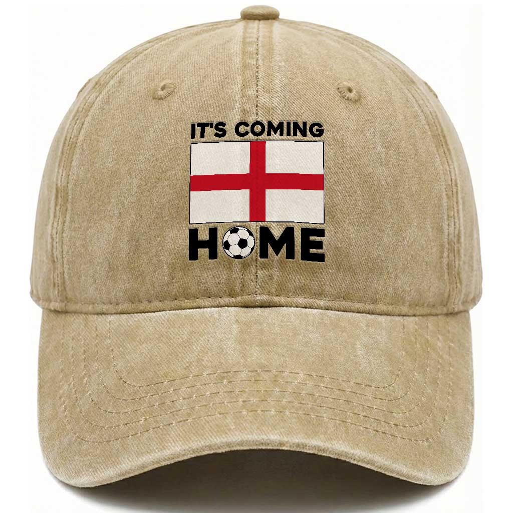 It is Coming Home England Football Flag Washed Cotton Baseball Cap Patriotic Soccer Fans St Georges Cross Heritage Pride