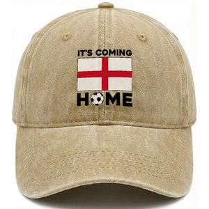 It is Coming Home England Football Flag Washed Cotton Baseball Cap Patriotic Soccer Fans St Georges Cross Heritage Pride