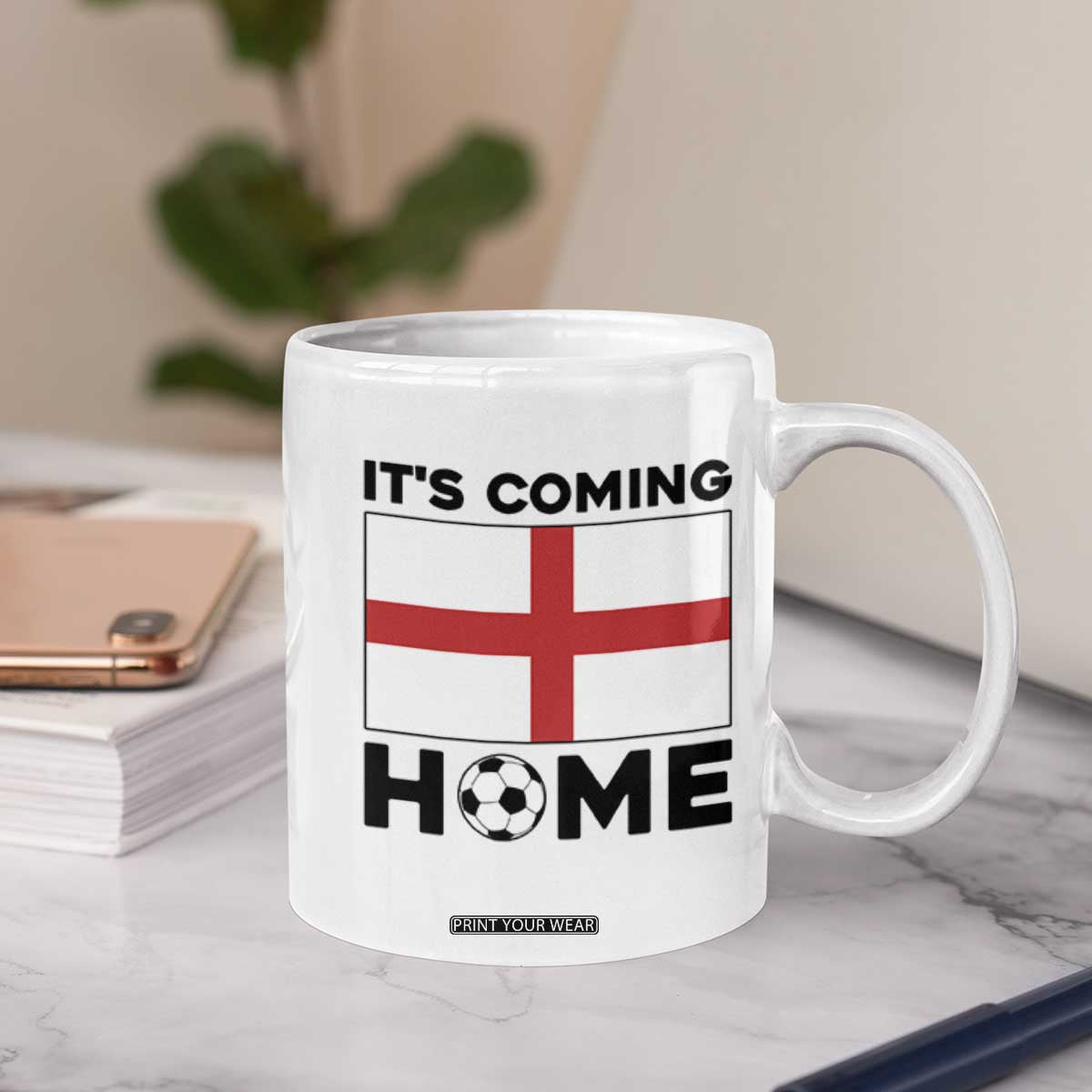 It is Coming Home England Football Flag Coffee Mug Patriotic Soccer Fans St Georges Cross Heritage Pride
