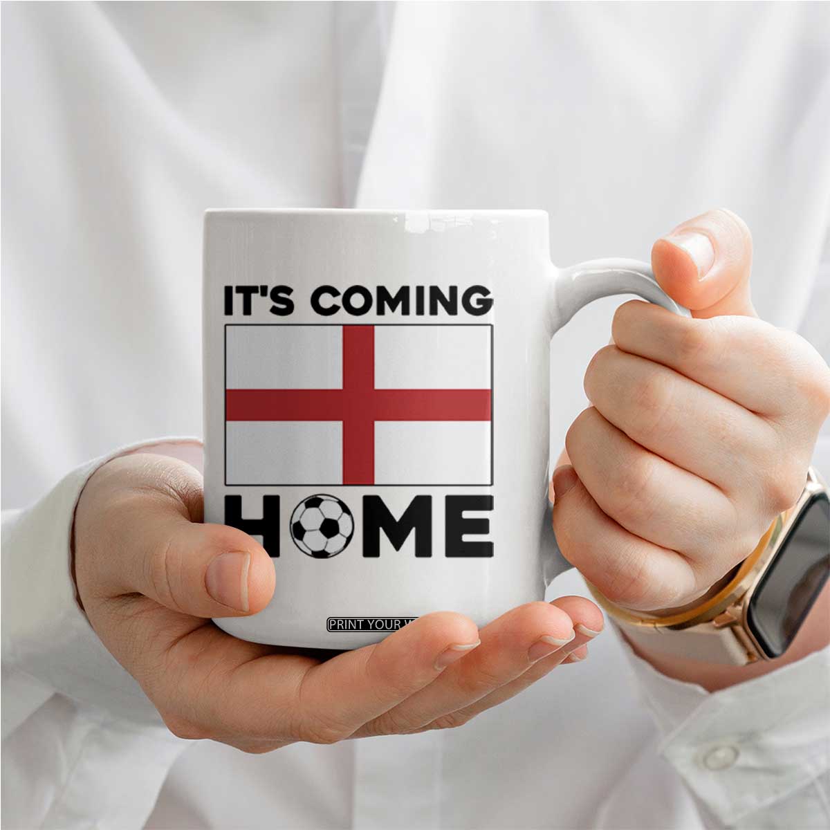 It is Coming Home England Football Flag Coffee Mug Patriotic Soccer Fans St Georges Cross Heritage Pride