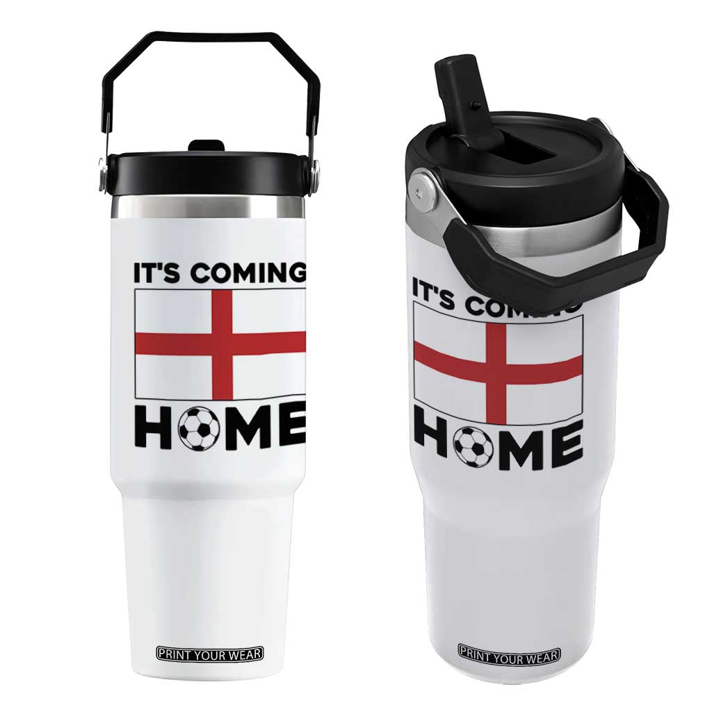 It is Coming Home England Football Flag Flip Straw Tumbler Patriotic Soccer Fans St Georges Cross Heritage Pride