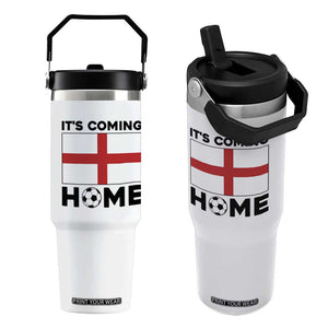 It is Coming Home England Football Flag Flip Straw Tumbler Patriotic Soccer Fans St Georges Cross Heritage Pride