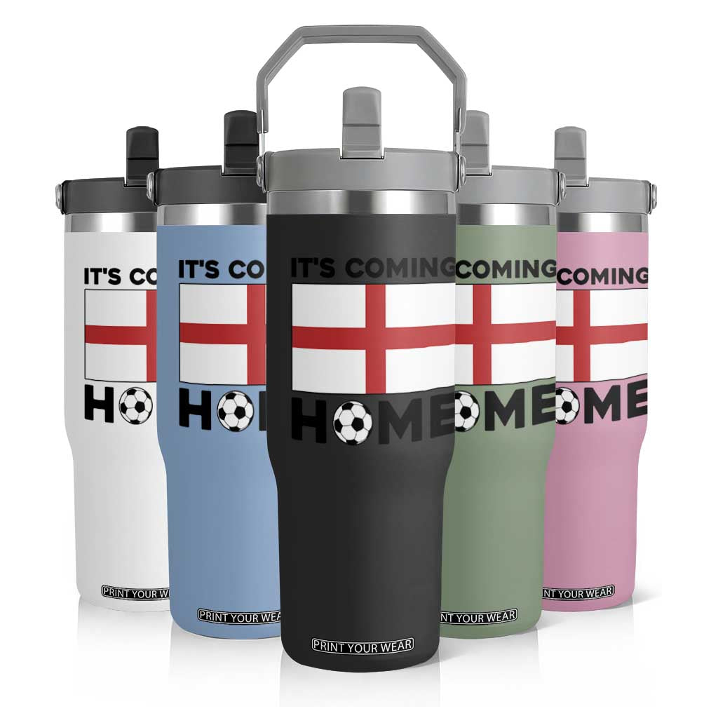 It is Coming Home England Football Flag Flip Straw Tumbler Patriotic Soccer Fans St Georges Cross Heritage Pride