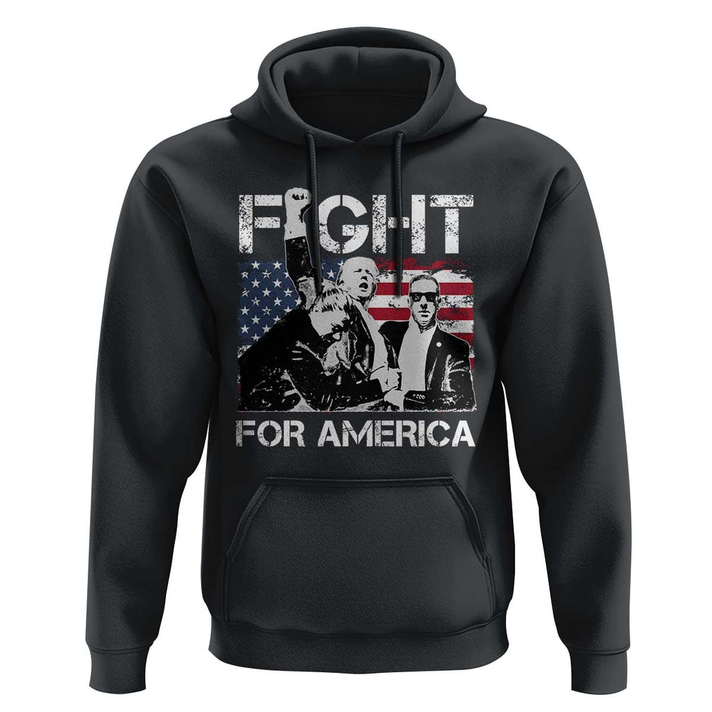 Trump Raised Fist Hoodie Fight For America President 45 47 US Flag TS02 Black Print Your Wear