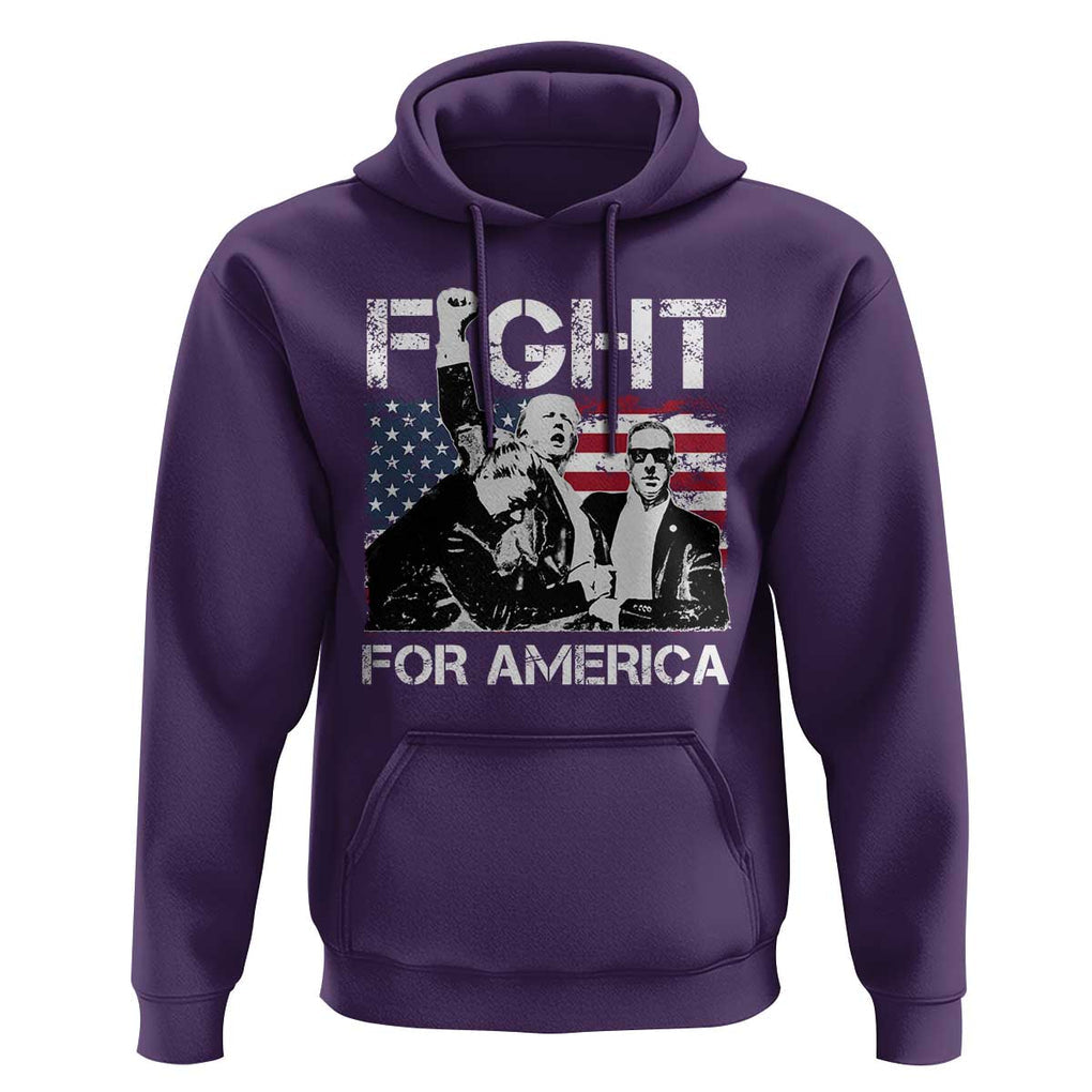 Trump Raised Fist Hoodie Fight For America President 45 47 US Flag TS02 Purple Print Your Wear