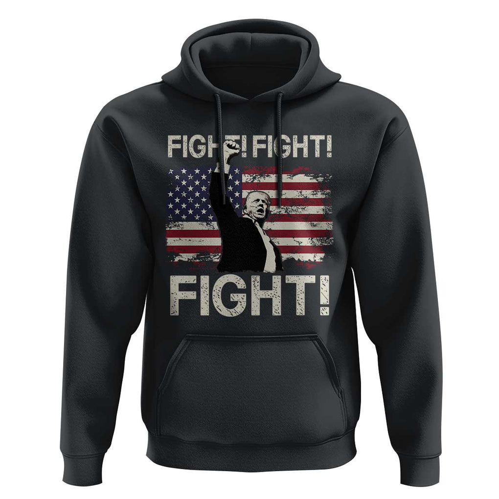 Trump Raised Fist Hoodie Fight Fight Fight American Flag Retro Vintage TS02 Black Print Your Wear