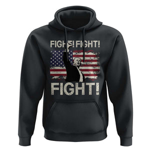 Trump Raised Fist Hoodie Fight Fight Fight American Flag Retro Vintage TS02 Black Print Your Wear