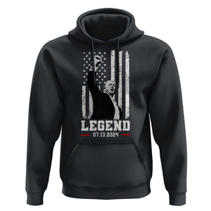 Trump Raised Fist Hoodie Legend July 13th 2024 American Flag TS02 Black Print Your Wear