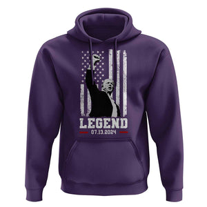 Trump Raised Fist Hoodie Legend July 13th 2024 American Flag TS02 Purple Print Your Wear