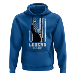 Trump Raised Fist Hoodie Legend July 13th 2024 American Flag TS02 Royal Blue Print Your Wear