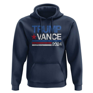 Trump Vance 2024 Hoodie 2024 President 45 47 Supporter Retro Stripe TS02 Navy Print Your Wear