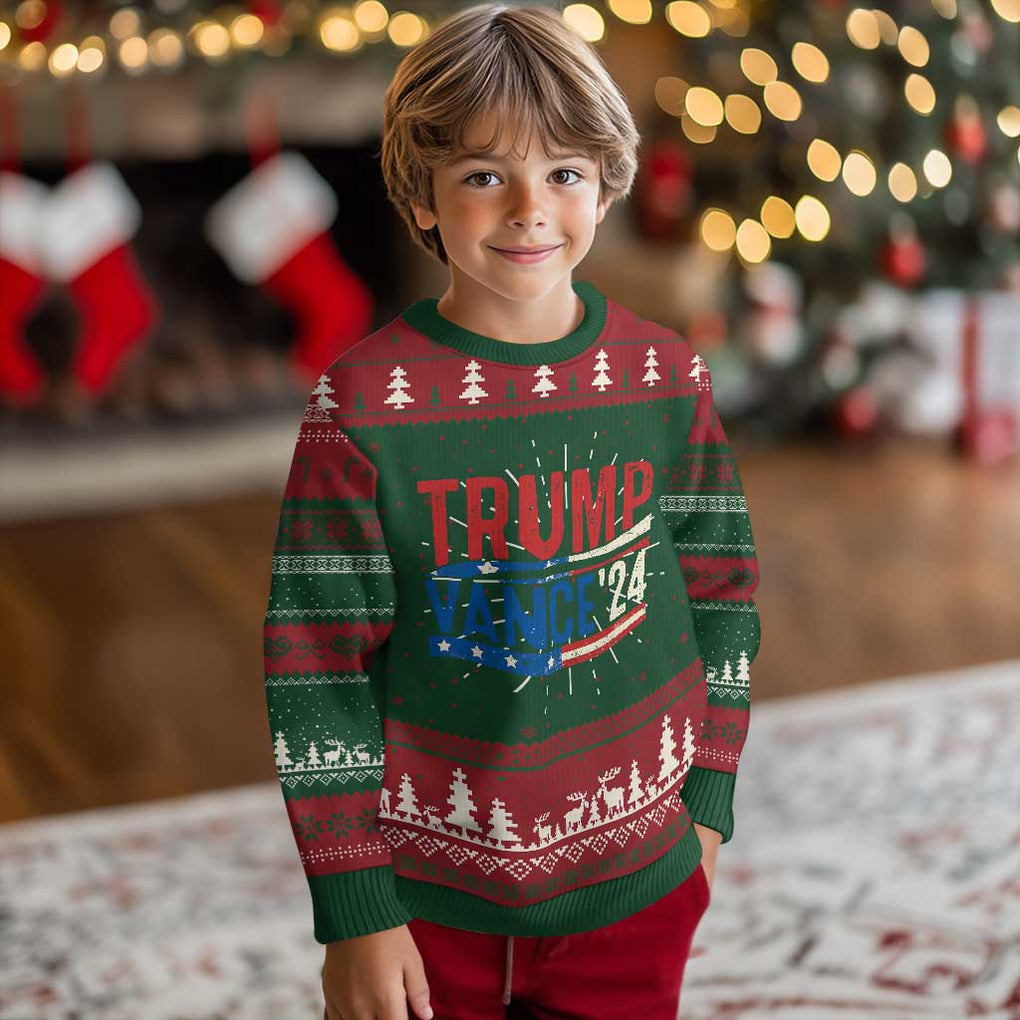 Trump Vance 2024 Ugly Christmas Sweater 2024 President 45 47 Supporter Retro Vintage TS02 Christmas Print Your Wear