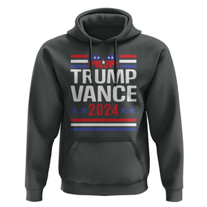 Trump Vance 2024 Hoodie 2024 President 45 47 Supporter Republican Elephant TS02 Dark Heather Print Your Wear